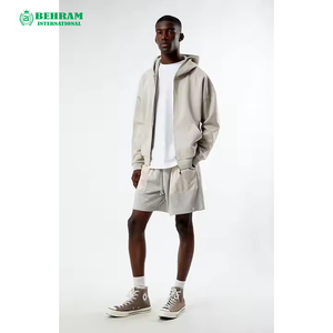 Sweat à capuche personnalisé 100% coton 450 GSM, poids lourd, respirant, séchage rapide, fermeture éclair, impression de logo sur le devant, unisexe, streetwear d'hiver - Product Image 4