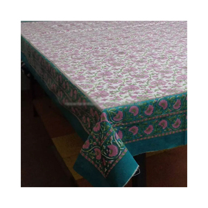 New Products Top Quality Indian <strong>Phool</strong> Kyari Pink Wood Block Fabric Painting Designs on <strong>Table</strong> <strong>Cloth</strong> for Bulk Supply - Product Image 1