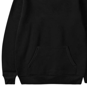 Classic <b>Black</b> Pullover Hoodie Unisex Cotton <b>Fleece</b> Hooded Sweatshirt Winter Casual Streetwear Basic Style Wholesale Supplier - Product Image 4