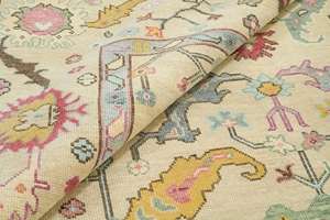 Tapis Oushak personnalisé, tufté à la main, à poils ras, style classique, en laine turque, avec envers en latex, taille sur mesure, haute qualité - Product Image 6