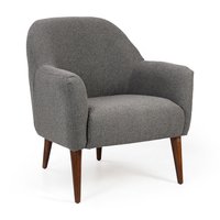 Chaise Ron Mam, chaise de salon moderne et écologique, portable, en tissu Teddy, pieds en bois, 2 options de couleur