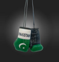 Mini-gants de boxe personnalisés en cuir PU avec motif drapeau pakistanais pour accessoires de voiture - Durables et personnalisables