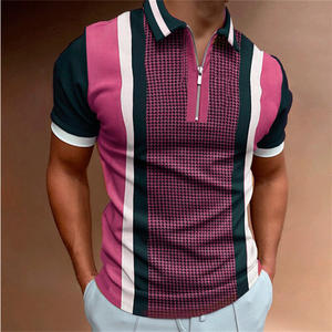 Wholesale High Quality Unisex Breathable Knit Polo <b>Shirts</b> Polyester Cotton Sublimated Custom <b>Zip</b> Up Polo <b>Shirts</b> - Product Image 2