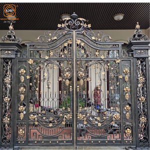 KHP <b>Top</b> Sale Wrought Iron Driveway Gates Luxury Design Waterproof Rotproof Galvanized For Outdoor Security Made In Vietnam. - Product Image 2