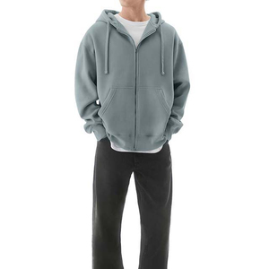 Sweats à capuche de mode de haute qualité Logo personnalisé 2025 prix usine sur mesure vente chaude couleur unie hommes pas cher prix sweats à capuche fermeture éclair - Product Image 4