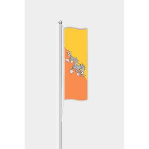 Outdoor Vertical Bhutan Flag Digital Printed Pennant Aluminum Flagpole Display Polyester Silk Plastic <b>Banners</b> for Insurance Use - Product Image 1