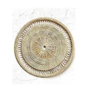 Bandeja de almacenamiento de mimbre para servir, producto superior, bandeja de mimbre tejida a mano para servir, decoración del hogar, bandeja de ratán biodegradable - Product Image 1