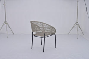 Woven Rope Small Wicker Rattan Patio Single <b>Chair</b> Outdoor Furniture All Weather Modern Design <b>For</b> <b>Sales</b> - Product Image 3
