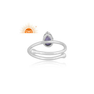 Meilleure vente bague empilable en argent sterling fin avec pierres précieuses tanzanite naturelles bijoux personnalisés pour femmes cadeau pour elle - Product Image 4