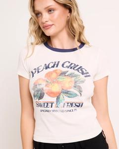 T-shirt ample en jersey de coton écologique pour femme, imprimé graphique Peach Crush, personnalisable, streetwear, anti-boulochage, séchage rapide - Product Image 5