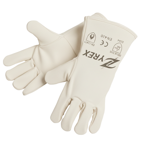 Gants de soudage en cuir de vachette fendu avec paume renforcée, résistants à la chaleur, manchette longue, gants de sécurité industriels pour soudeurs - Product Image 2