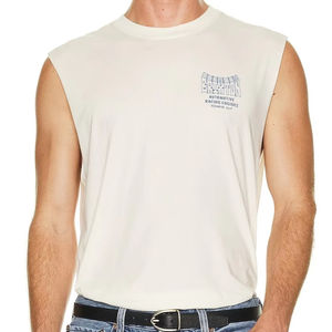 2025 camisetas sin mangas musculosas de talla grande para hombre, Jersey de punto ligero, tela 60% algodón 40%, poliéster, serigrafía gráfica - Product Image 4