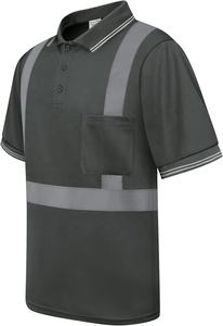 Polo respirant en polyester haute visibilité avec logo personnalisé, protection UV, évacuation de l'humidité, vêtements de travail certifiés CE 240 GSM - Product Image 5