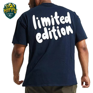 T-shirt en coton de haute qualité pour hommes avec impression bouffante T-shirts personnalisés à manches courtes et à col rond surdimensionnés à motif solide - Product Image 1