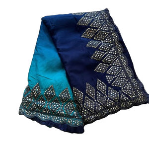 Hermoso espejo y Zarkan Borde de encaje de alta calidad Trabajo Uso diario Diseñador Sari con tarifa asequible - Product Image 1