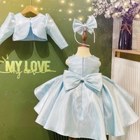 Tenue d'hiver en tissu satiné de haute qualité pour bébés filles veste amovible robe de soirée fabriquée au Vietnam ensemble brillant pour l'automne hiver