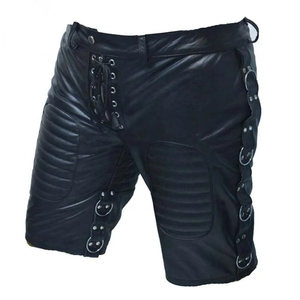 <b>Tan</b> Leather Eco-Friendly Elastic-Waist <b>Belted</b>-Solid Casual Shorts <b>For</b> Women and <b>Men</b> Custom Logo Oem Latest Fashion Design - Product Image 2