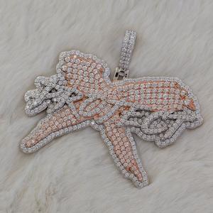 3 pulgadas personalizar Iced Out Moissanite letra corona colgante chapado en oro plata esterlina Hip Hop IGI certificado - Product Image 1