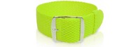 Bracelet unisexe classique F18 jaune fluo 18 mm en tissu Perlon, acier inoxydable, résistant à l'eau, professionnel, réglable, respirant, souple