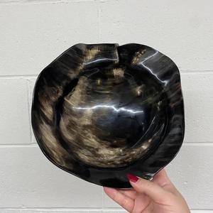 Cuerno de Hotel hecho a mano indio, mesa para servir, cuenco de comida, cuencos redondos de cuerno de buey marrón, bandeja de madera para servir de granja, cuentas decorativas - Product Image 6