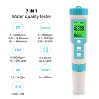 SOUDRON 7 1 TDS/Ec/salinité/ORP mètre testeur de température stylo Orp mètre testeur de pH de l'eau à piles pour un usage domestique direct