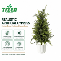 Arbre topiaire artificiel en cyprès de 60 cm en pot, en matériau PE résistant aux UV, moderne, ignifuge, pour l'intérieur, l'extérieur, le jardin, le balcon