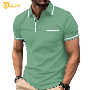 High Quality Men's for Polo Shirt Latest Design Breathable Casual Wear Low MOQ Customized Plus Size Customizable Options - Product Image 1