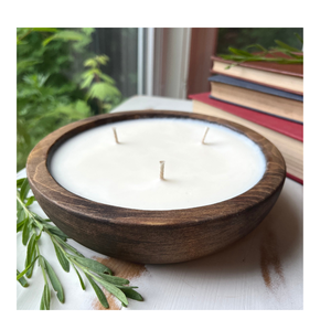 Bol à bougie en pâte de bois Plateau de décoration de Noël romantique 2 pièces Bol à bougie en bois d'acacia Design populaire - Product Image 5