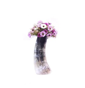 แจกันเขาควายทำด้วยมือของแท้เป็นมิตรกับสิ่งแวดล้อมตกแต่งแบบชนบทสำหรับดอกไม้สำนักงานชั้นวางของโต๊ะและการเน้นที่บ้าน - Product Image 4