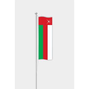 Drapeau vertical d'Oman en aluminium personnalisable pour l'extérieur avec impression numérique et logo personnalisé - Product Image 1