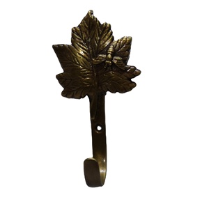 Vintage Antique Brass Leaf <b>Wall</b> Hook Maple Leaf Bee <b>Wall</b> Hanger Heavy Duty Metal Coat Towel Hook Hardware - Product Image 1