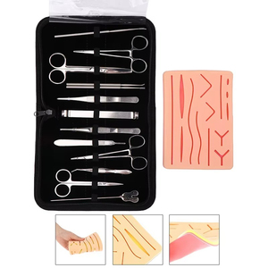 Kit médico de entrenamiento de práctica de sutura para estudiantes veterinarios de acero inoxidable, fuente de alimentación Manual, instrumentos quirúrgicos, juego de sutura de disección - Product Image 2