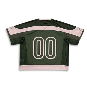 Di alta qualità in poliestere sublimazione maglia da Football americano maglia personalizzata squadrata oversize Cropped Jersey adulti taglie forti traspirante - Product Image 2