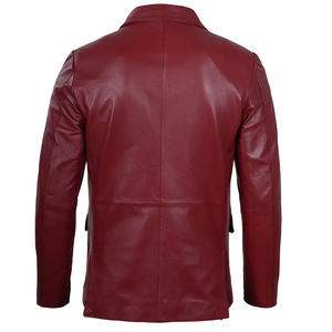 เสื้อเบลเซอร์หนังผู้ชายทรงใหม่ ดีไซน์ทันสมัย กระดุมแถวเดียว คอวี ปรับแต่งได้ ไซส์ใหญ่ ระบายอากาศดี ขายดี พรีเมียม - Product Image 2