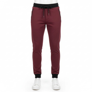 Pantalon de jogging décontracté en toile délavée pour homme, coupe slim premium, pantalon de survêtement athlétique avec cordon de serrage à la taille et poches zippées - Product Image 1