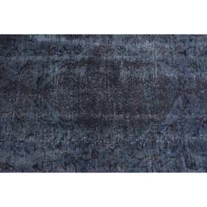 Alfombra turca Vintage moderna-3,8X8,7 pies hecha a mano azul Tabriz Patchwork rectángulo pasillo lana algas marinas látex hogar sala de estar - Product Image 5