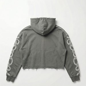 Sweat à capuche pour homme 2026, poids lourd, 500 g/m², polaire polyester/coton, brodé pour graphisme, coupe ample, longueur classique, ourlet brut - Product Image 2