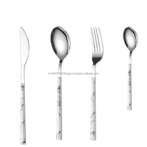 Hot Selling Marble Design Handle Stainless Steel Fork Spoon Knife Cutlery <b>Set</b> - Product Image 5