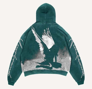 Nouveau coton mélangé 500GSM pull Sun Fade sweat à capuche hommes lavé à l'acide noir hommes Vintage fané personnalisé sérigraphie sweats à capuche - Product Image 2