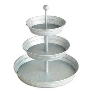 Support de gâteau en métal à 2 niveaux de conception moderne de couleur noire supports de gâteau de pâtisserie de couleur nickel pour la décoration de fête et de mariage à la main - Product Image 3