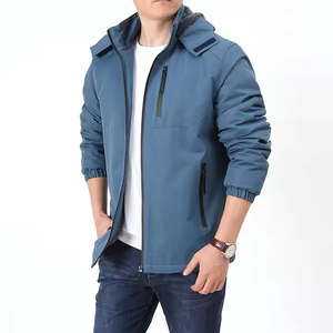 Veste universitaire élégante en satin pour hommes, fermeture à la ceinture, conception cargo imperméable, dernier style de rue pour la moto d'hiver - Product Image 2