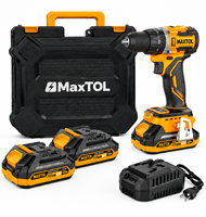 Perceuse à percussion sans fil Maxtol 20V, mandrin en acier de 13 mm, moteur plus puissant, batterie au lithium sans balais, qualité supérieure