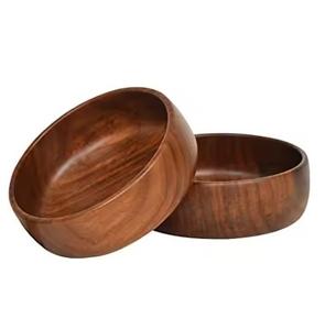 Cuenco de madera natural con logotipo personalizado juego de vajilla hecho a mano, elegante y seguro para alimentos de cuencos a precio comercial - Product Image 4