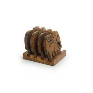 ที่รองแก้วชาทำจากไม้อุปกรณ์ตกแต่งโต๊ะรูปทรงช้างพร้อมขาตั้งโต๊ะกาแฟเป็นมิตรกับสิ่งแวดล้อม - Product Image 1