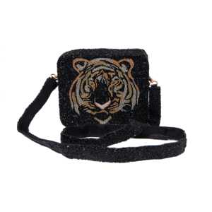 Correa de bolso con cuentas de lujo de Tigre con diseños de bordado intrincados Correa de bolso con bordado de cuentas de semillas hechas a mano con diseño personalizado - Product Image 1