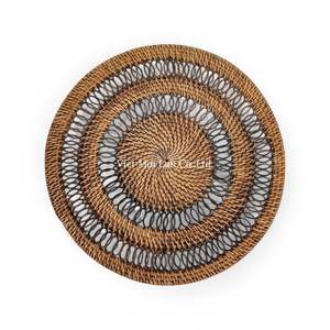 Set de table en rotin naturel fait main, tissé par des artisans vietnamiens, style simple, motif personnalisable, épaisseur variée, écologique, pour table à manger - Product Image 1