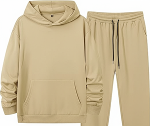 Costume de jogging à capuche en polaire lourde | Motif solide | 100% coton | Logo personnalisé | Vêtements de sport d'hiver - Product Image 3