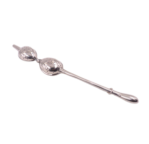 Passoire à thé en laiton tressée à la main avec long manche pour thé en vrac, filtre à thé fait main en argent/cuivre, tressage dense - Product Image 1