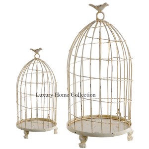 Cage à oiseaux décorative à l'aspect fantaisie en métal Cage à oiseaux plaquée or brillant florale élégante et fournitures de produits pour animaux de compagnie d'Inde - Product Image 2