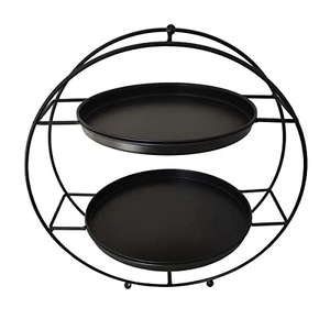 2 <b>Tier</b> Buffet Server Black <b>Cake</b> Stand Dessert Stand Fruit Bowl Cupcake <b>Cake</b> Stand Tray Fruit Server Party Decor Accessories - Product Image 1